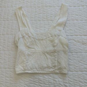 White linen Abercrombie and fitch top
